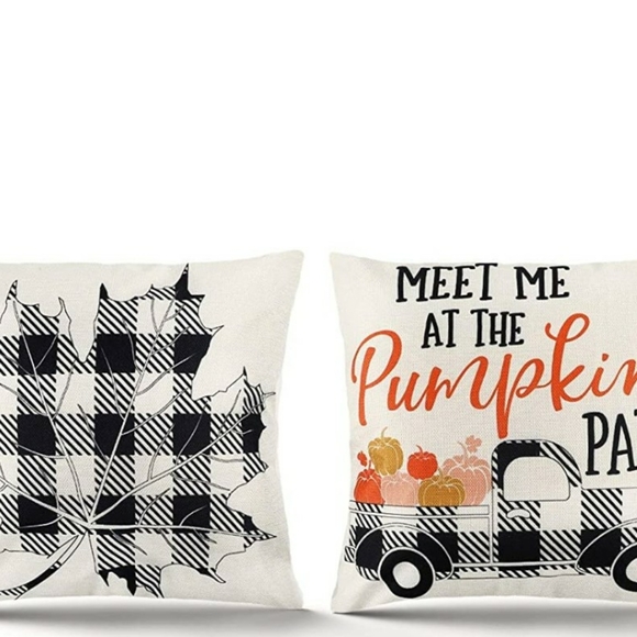 Other - 2 farmhouse fall Pillow Covers 18x18 buffalo plaid
